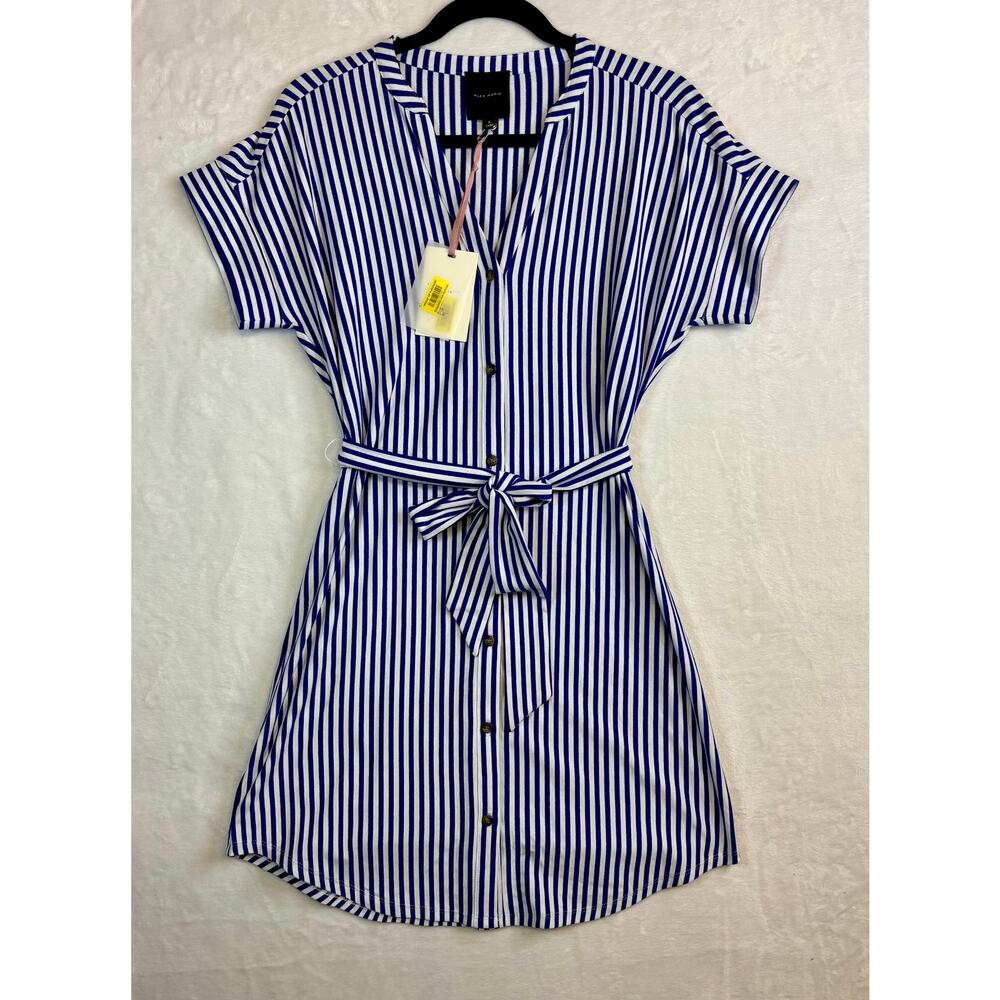 Alex Marie Size Small New With Tags Blue White Striped Dress Nautical Summer
